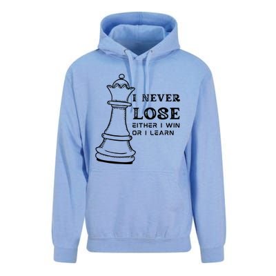 I Never Lose Either I Win Or I Learn Chess Lover Gift Unisex Surf Hoodie