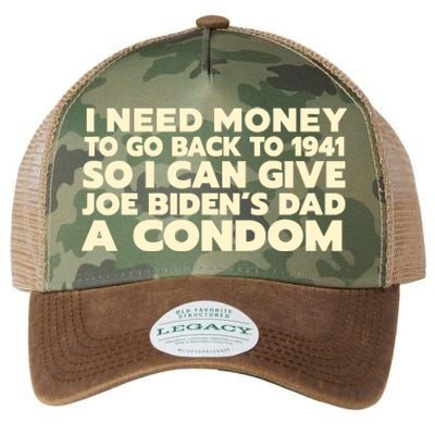 I Need Money To Go Back To 1941 Funny Anti Joe Biden Legacy Tie Dye Trucker Hat