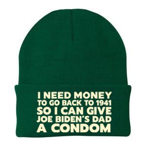 I Need Money To Go Back To 1941 Funny Anti Joe Biden Knit Cap Winter Beanie