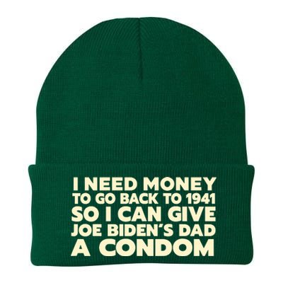 I Need Money To Go Back To 1941 Funny Anti Joe Biden Knit Cap Winter Beanie