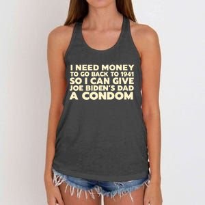 I Need Money To Go Back To 1941 Funny Anti Joe Biden Women's Knotted Racerback Tank