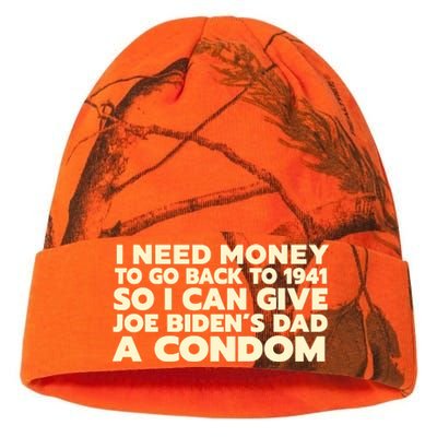 I Need Money To Go Back To 1941 Funny Anti Joe Biden Kati Licensed 12" Camo Beanie