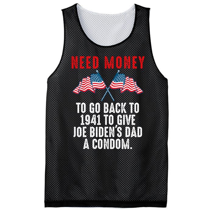 I Need Money To Go Back To 1941 Funny Joe Biden Mesh Reversible Basketball Jersey Tank