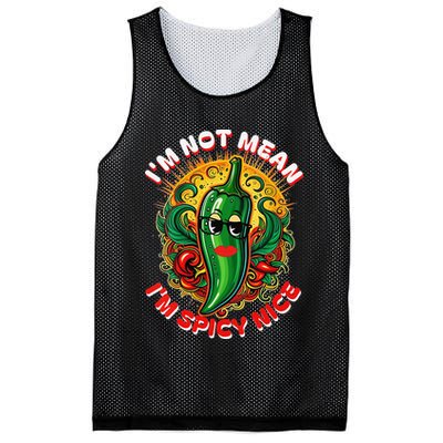 Im Not Mean Im Spicy Nice Sarcastic Humor Sarcasm Funny Gift Mesh Reversible Basketball Jersey Tank