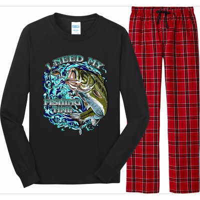 I Need My Fishing Time Long Sleeve Pajama Set