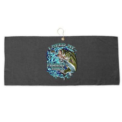 I Need My Fishing Time Large Microfiber Waffle Golf Towel