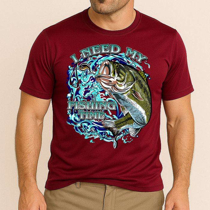 I Need My Fishing Time Cooling Performance Crew T-Shirt