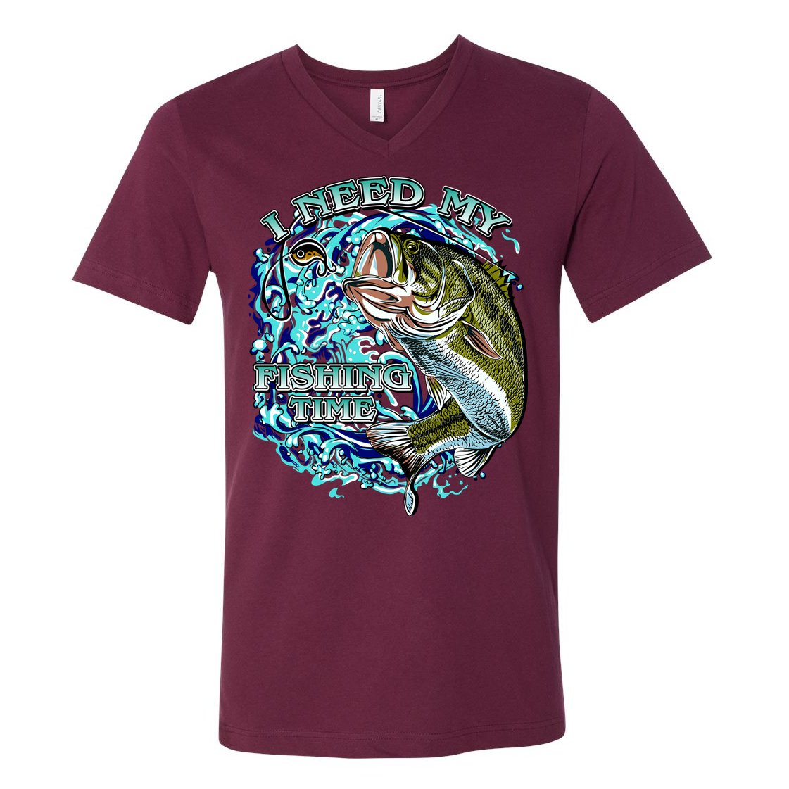 I Need My Fishing Time V-Neck T-Shirt