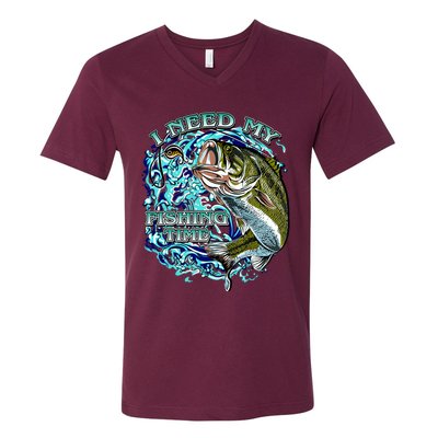 I Need My Fishing Time V-Neck T-Shirt