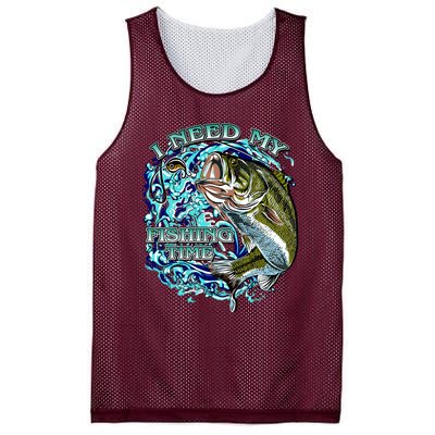 I Need My Fishing Time Mesh Reversible Basketball Jersey Tank