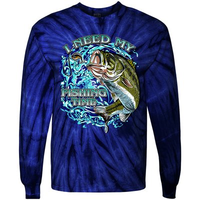 I Need My Fishing Time Tie-Dye Long Sleeve Shirt