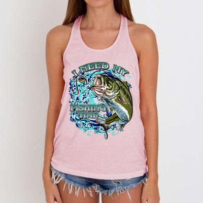 I Need My Fishing Time Women's Knotted Racerback Tank