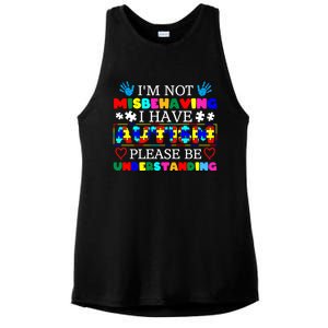 IM Not Misbehaving I Have Autism Asd Autism Warriors Gift Ladies PosiCharge Tri-Blend Wicking Tank