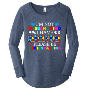 IM Not Misbehaving I Have Autism Asd Autism Warriors Gift Women's Perfect Tri Tunic Long Sleeve Shirt