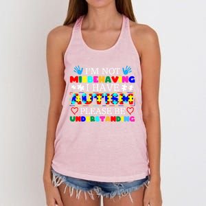 IM Not Misbehaving I Have Autism Asd Autism Warriors Gift Women's Knotted Racerback Tank