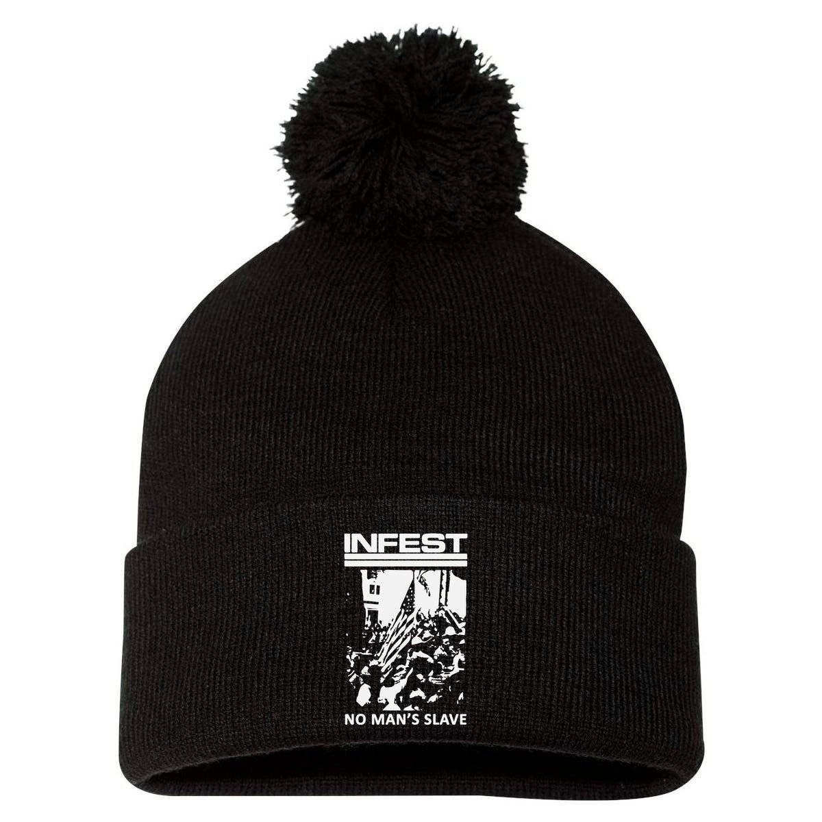 Infest No Mans Slave Pom Pom 12in Knit Beanie