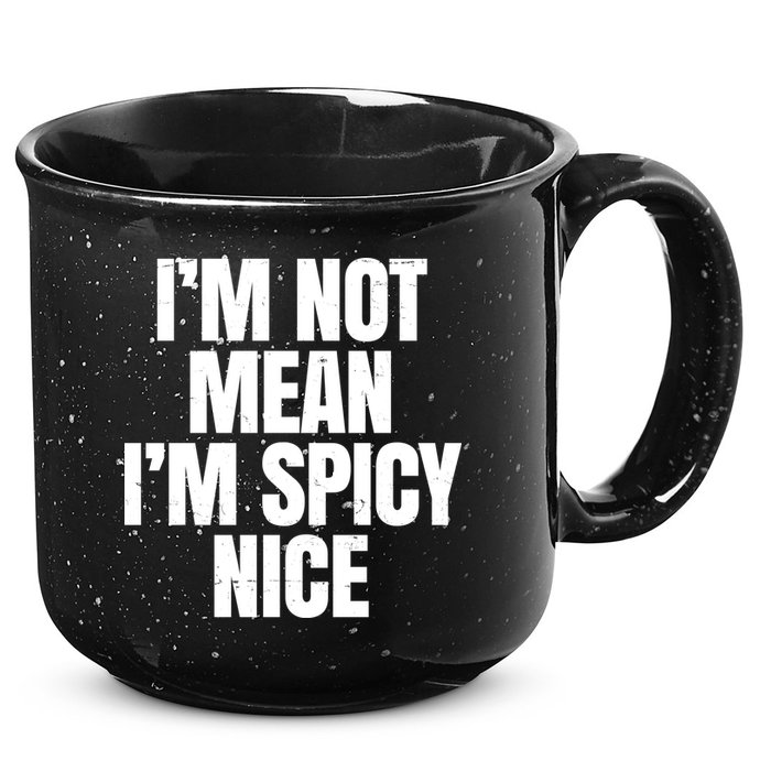 Im Not Mean Im Spicy Nice Funny 15oz Campfire Ceramic Mug