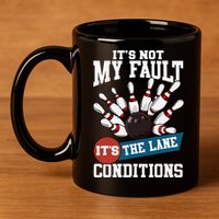It's Not My Fault Lane Conditions Funny Bowling Team Bowler 11oz C Handle Ceramic Mug