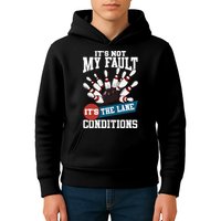 It's Not My Fault Lane Conditions Funny Bowling Team Bowler Kids Hoodie