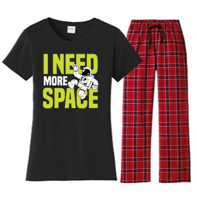 I Need More Space | Funny Astronaut Women's Flannel Pajama Set