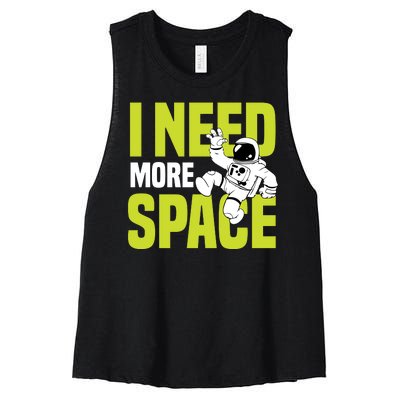 I Need More Space | Funny Astronaut Women's Racerback Cropped Tank