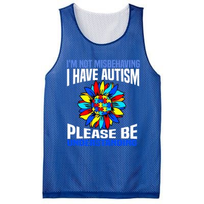 IM Not Misbehaving I Have Autism Awareness Autistic Gift Mesh Reversible Basketball Jersey Tank