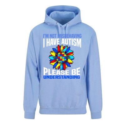 IM Not Misbehaving I Have Autism Awareness Autistic Gift Unisex Surf Hoodie