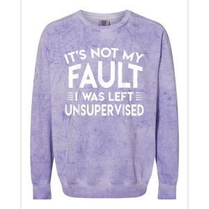 Its Not My Fault I Was Left Unsupervised Colorblast Crewneck Sweatshirt