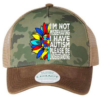 IM Not Misbehaving I Have Autism Awareness Autistic Gift Legacy Tie Dye Trucker Hat