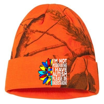 IM Not Misbehaving I Have Autism Awareness Autistic Gift Kati Licensed 12" Camo Beanie