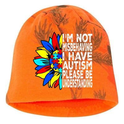 IM Not Misbehaving I Have Autism Awareness Autistic Gift Kati - Camo Knit Beanie