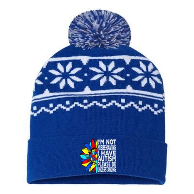 IM Not Misbehaving I Have Autism Awareness Autistic Gift USA-Made Snowflake Beanie