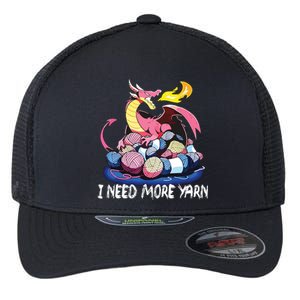 I Need More Yarn Funny Dragon Knitting Quilting Flexfit Unipanel Trucker Cap