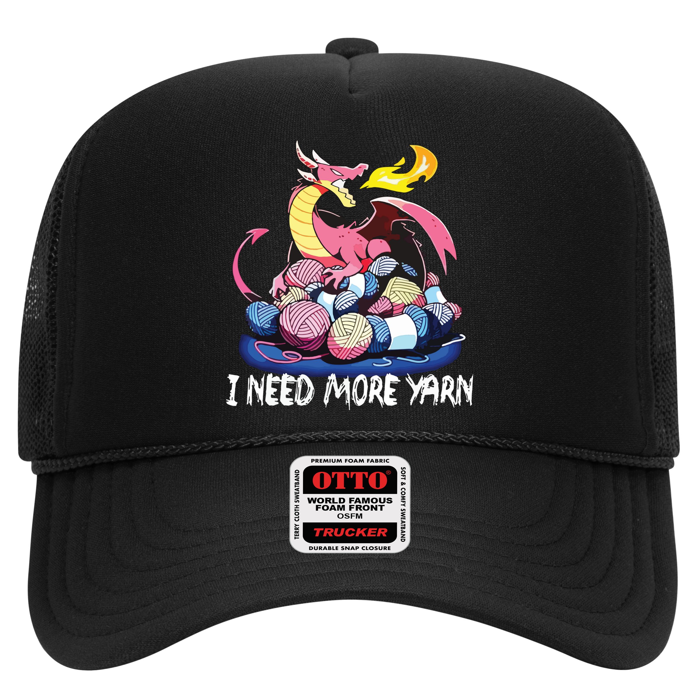 I Need More Yarn Funny Dragon Knitting Quilting Hat