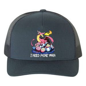 I Need More Yarn Funny Dragon Knitting Quilting Yupoong Adult 5-Panel Trucker Hat