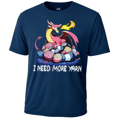 I Need More Yarn Funny Dragon Knitting Quilting Cooling Performance Crew T-Shirt