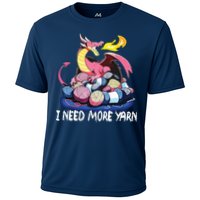 I Need More Yarn Funny Dragon Knitting Quilting Cooling Performance Crew T-Shirt