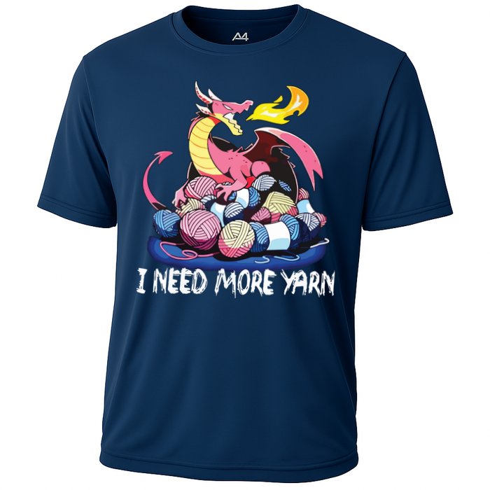 I Need More Yarn Funny Dragon Knitting Quilting Cooling Performance Crew T-Shirt