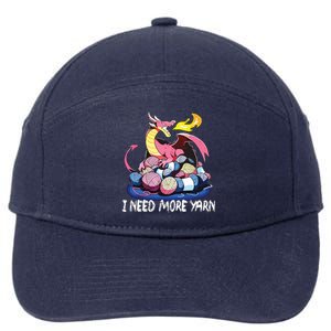 I Need More Yarn Funny Dragon Knitting Quilting 7-Panel Snapback Hat