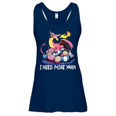 I Need More Yarn Funny Dragon Knitting Quilting Ladies Essential Flowy Tank