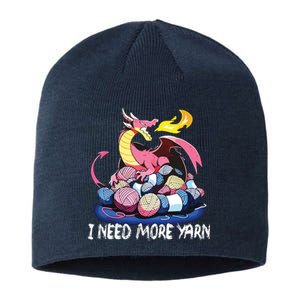 I Need More Yarn Funny Dragon Knitting Quilting Sustainable Beanie