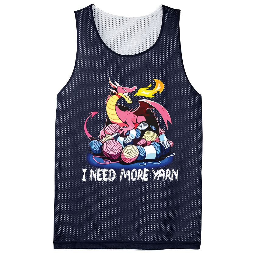 I Need More Yarn Funny Dragon Knitting Quilting Mesh Reversible Basketball Jersey Tank