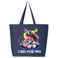 I Need More Yarn Funny Dragon Knitting Quilting 25L Jumbo Tote