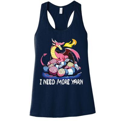 I Need More Yarn Funny Dragon Knitting Quilting Womens Tank Top