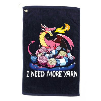 I Need More Yarn Funny Dragon Knitting Quilting Golf Towel