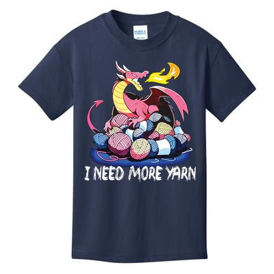 I Need More Yarn Funny Dragon Knitting Quilting Kids T-Shirt