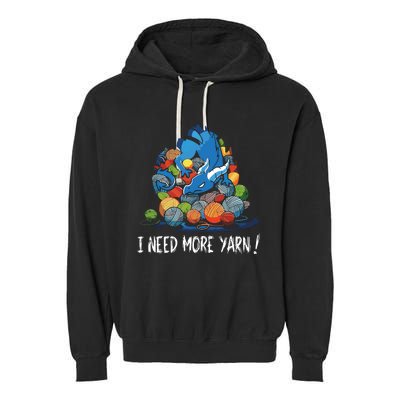 I Need More Yarn Dragon Garment-Dyed Fleece Hoodie