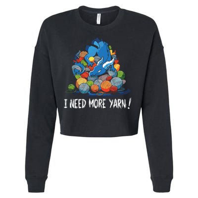 I Need More Yarn Dragon Cropped Pullover Crew