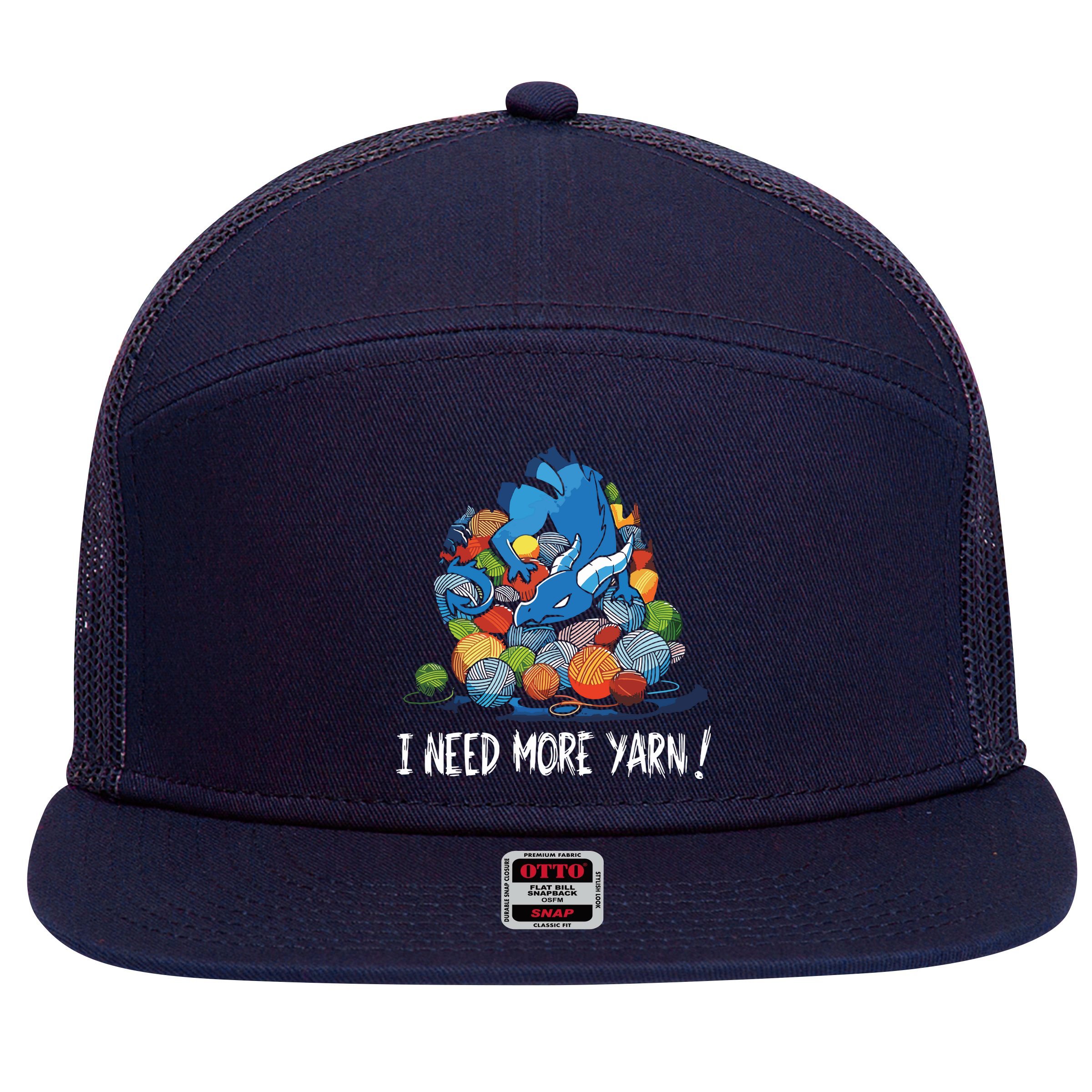 I Need More Yarn Dragon 7 Panel Mesh Trucker Snapback Hat