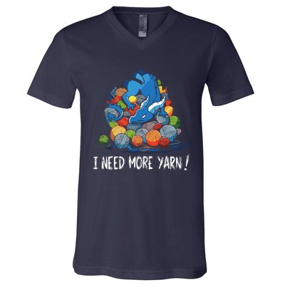 I Need More Yarn Dragon V-Neck T-Shirt